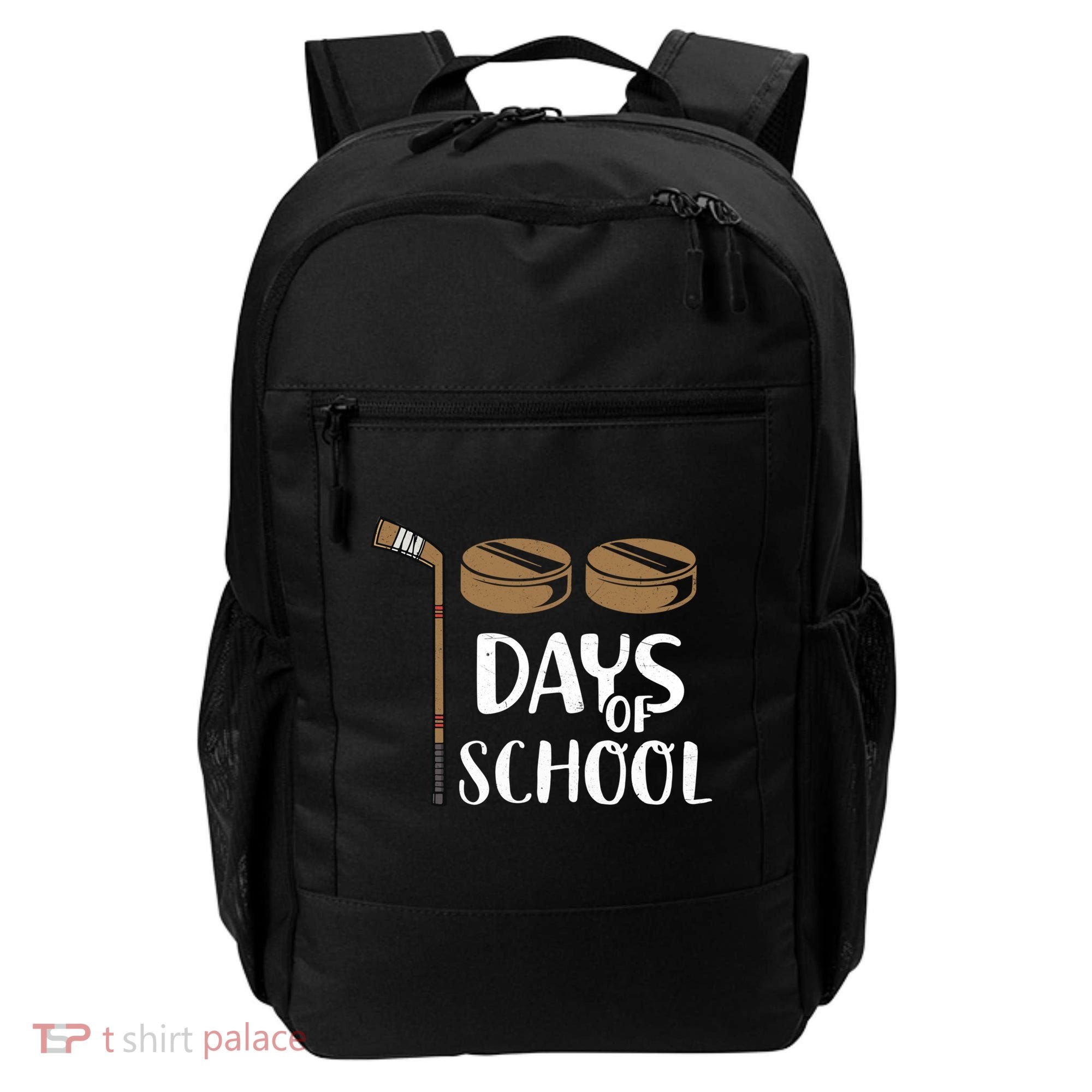 Teachers Students Funny 100th Day Of School Hockey Gift Backpack