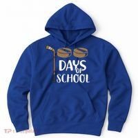 Teachers Students Funny 100th Day Of School Hockey Gift Hoodie thumb 0