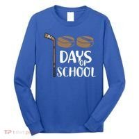 Teachers Students Funny 100th Day Of School Hockey Gift Long Sleeve Shirt thumb 0