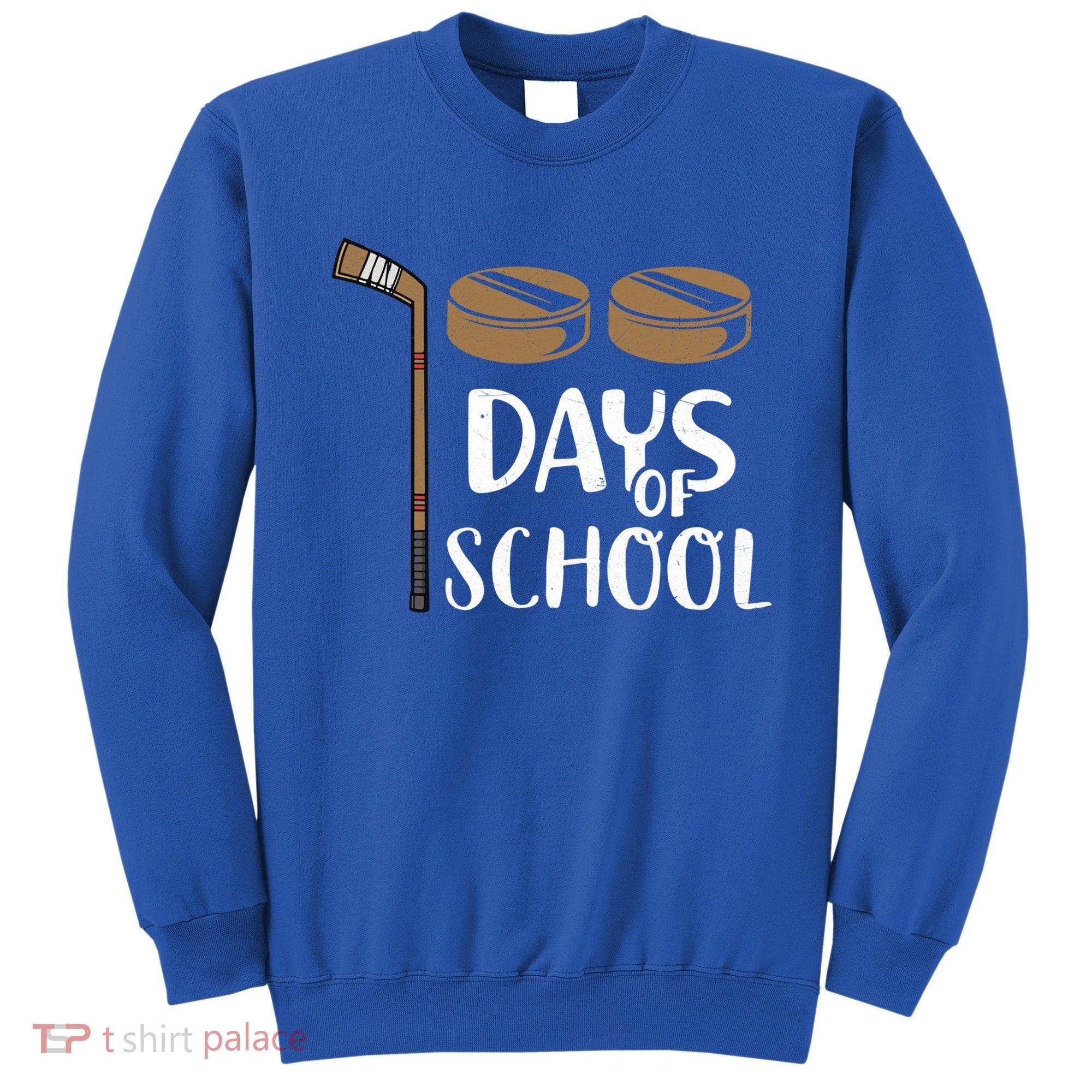 Teachers Students Funny 100th Day Of School Hockey Gift Sweatshirt
