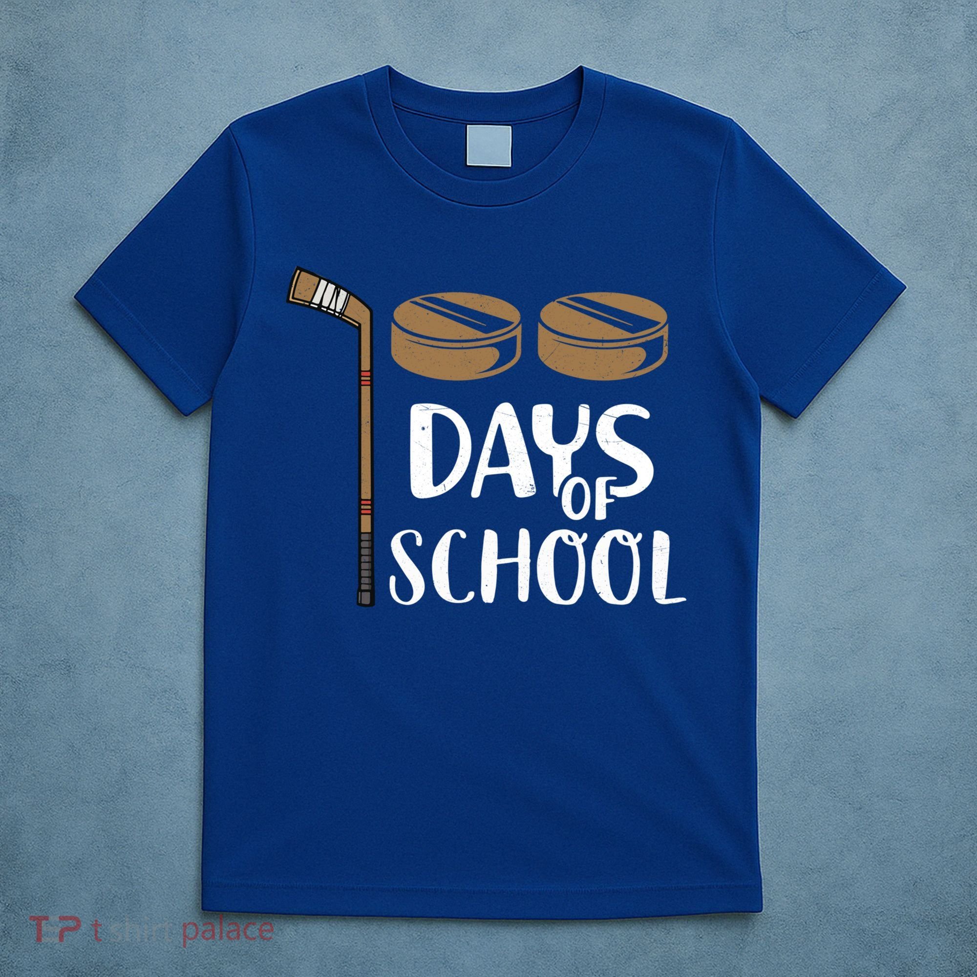 Teachers Students Funny 100th Day Of School Hockey Gift T-Shirt