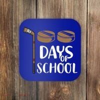 Teachers Students Funny 100th Day Of School Hockey Gift Coaster thumb 0