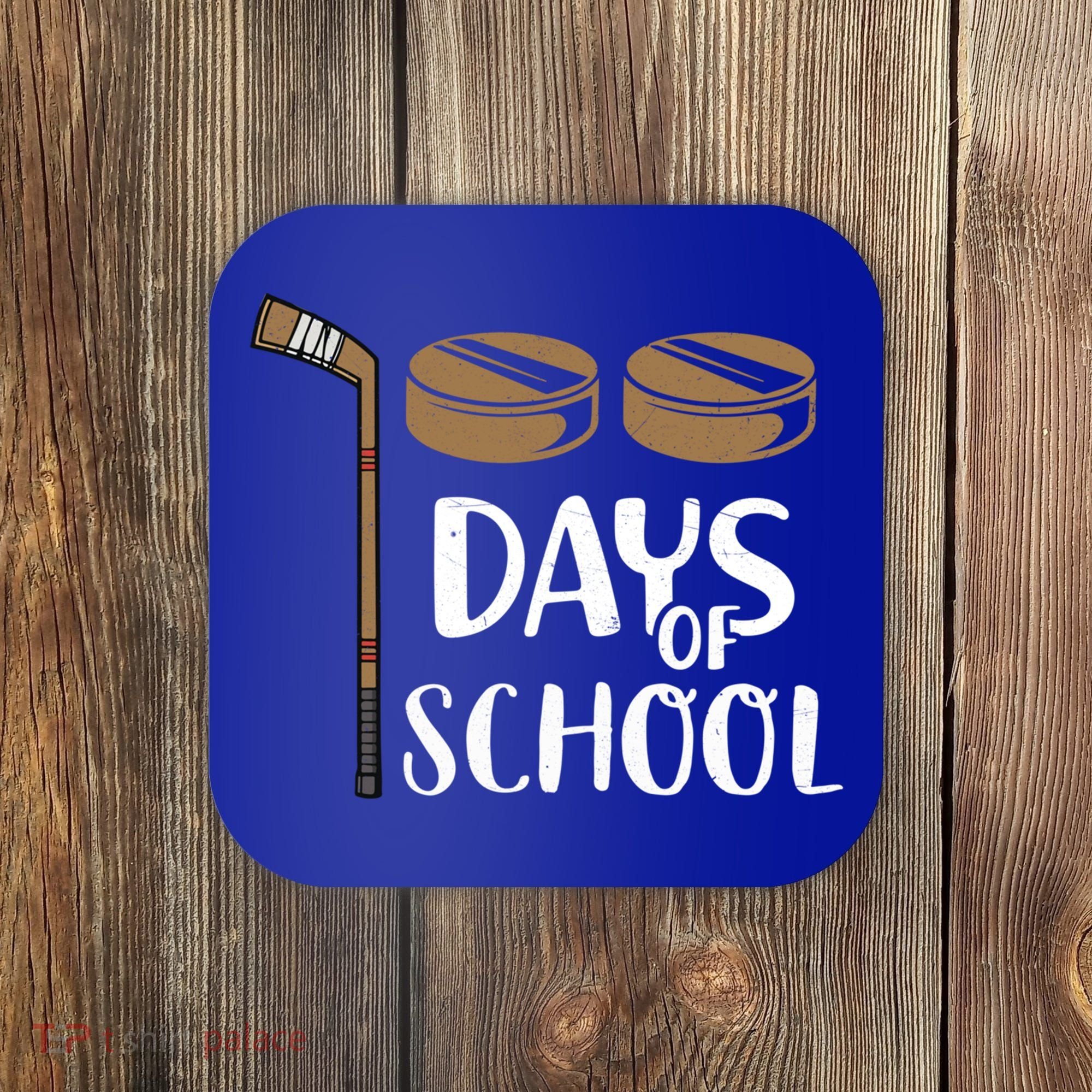 Teachers Students Funny 100th Day Of School Hockey Gift Coaster