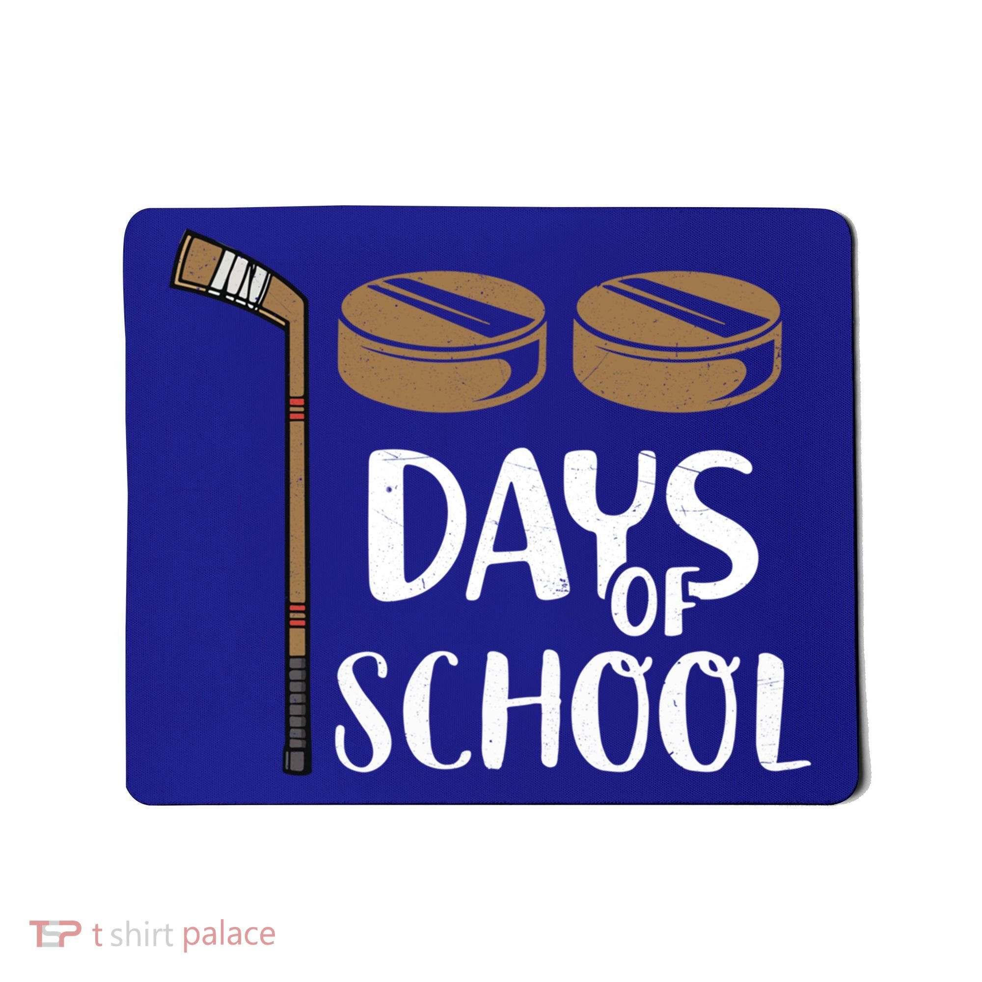 Teachers Students Funny 100th Day Of School Hockey Gift Mousepad