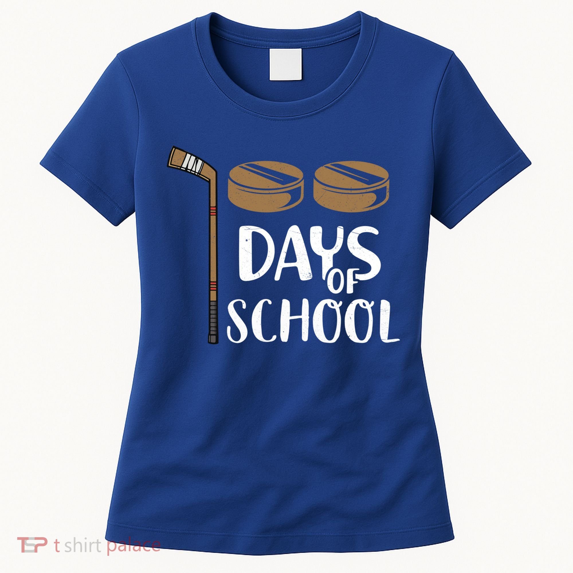 Teachers Students Funny 100th Day Of School Hockey Gift Women's T-Shirt