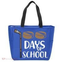 Teachers Students Funny 100th Day Of School Hockey Gift Tote Bag thumb 0