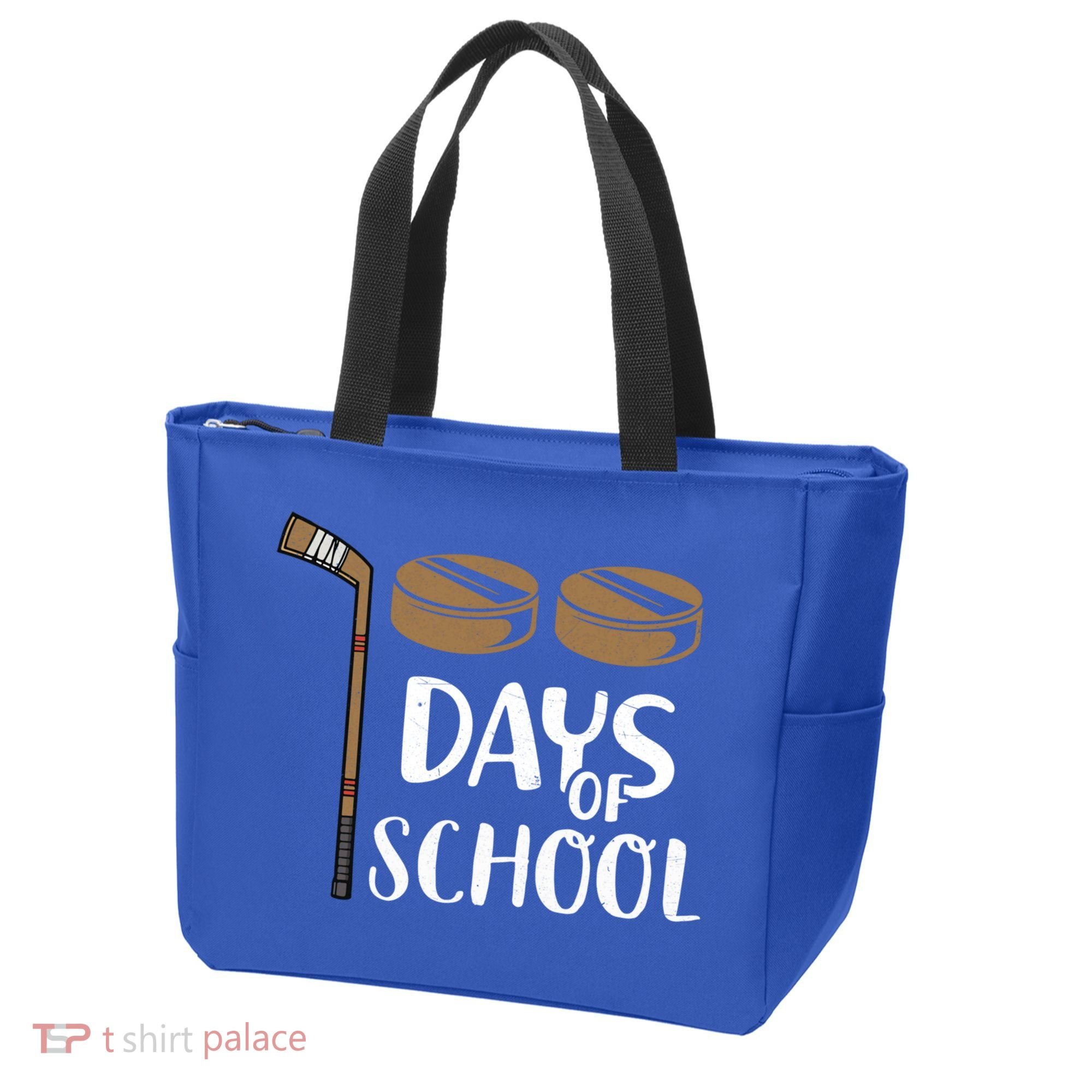 Teachers Students Funny 100th Day Of School Hockey Gift Tote Bag