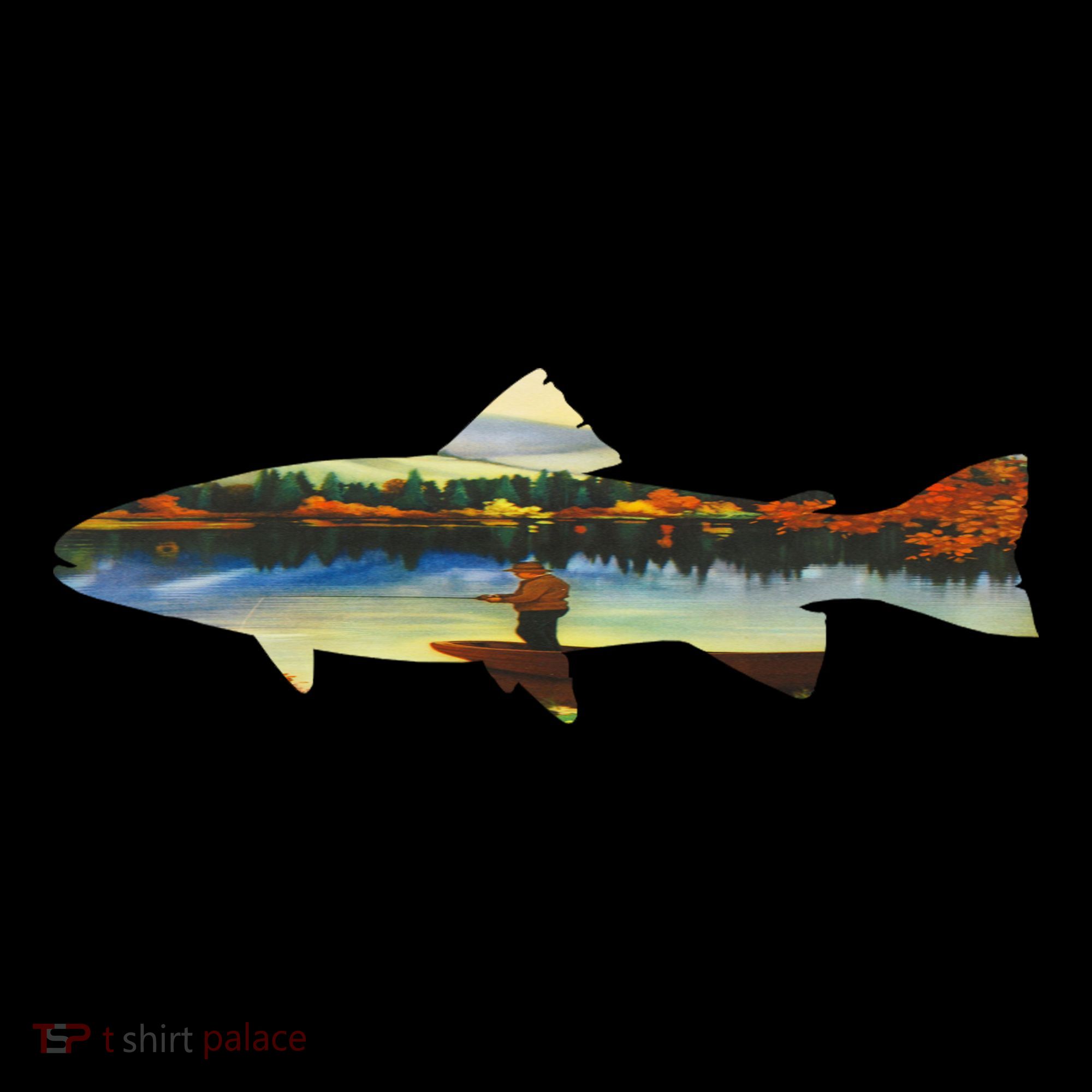 Trout Silhouette Fly Fishing Sunset Lake Women's Hoodie