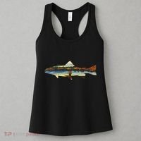 Trout Silhouette Fly Fishing Sunset Lake Women's Tank Top thumb 3