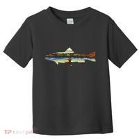Trout Silhouette Fly Fishing Sunset Lake Toddler T-Shirt thumb 0