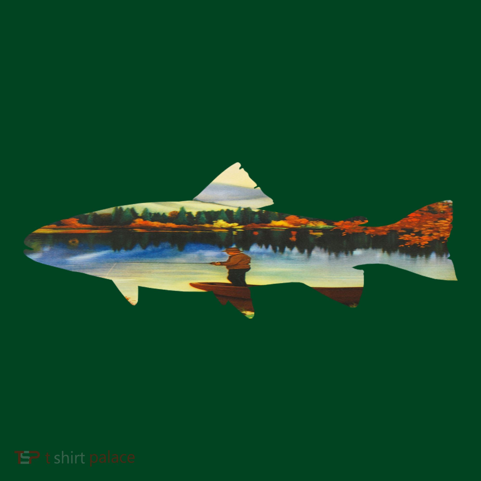 Trout Silhouette Fly Fishing Sunset Lake Mousepad