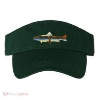 Trout Silhouette Fly Fishing Sunset Lake Visor thumb 0