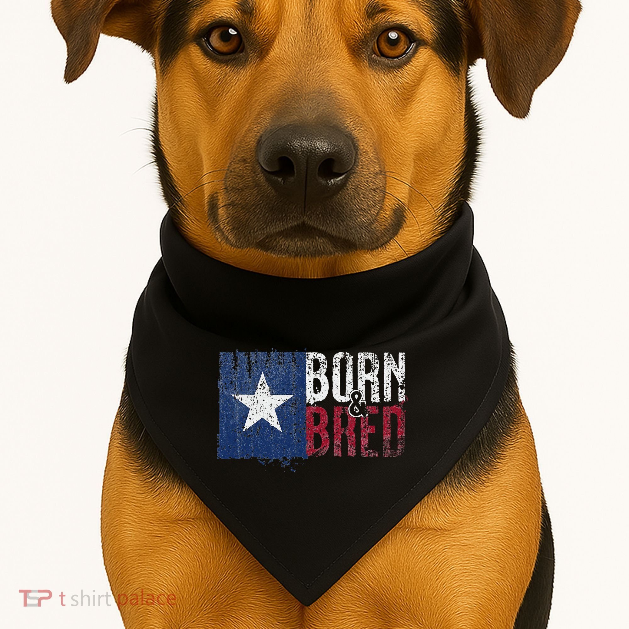 Texas State Flag Pride Born & Bred Native Home USA-Made Doggie Bandana