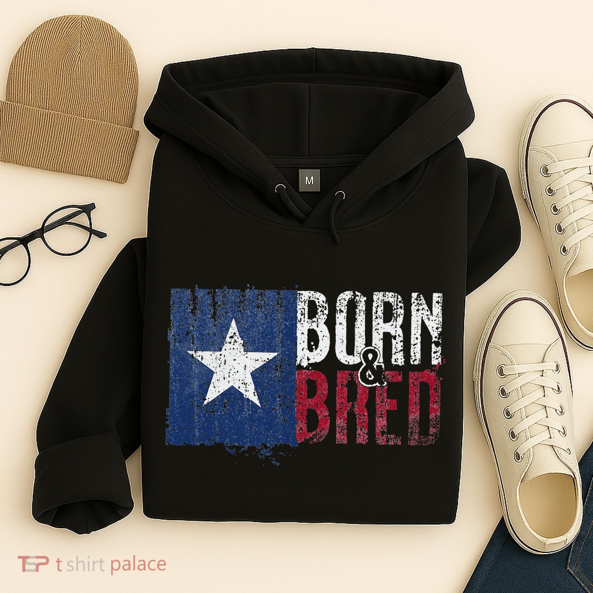 Texas State Flag Pride Born & Bred Native Home Hoodie