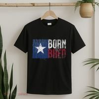 Texas State Flag Pride Born & Bred Native Home T-Shirt thumb 2