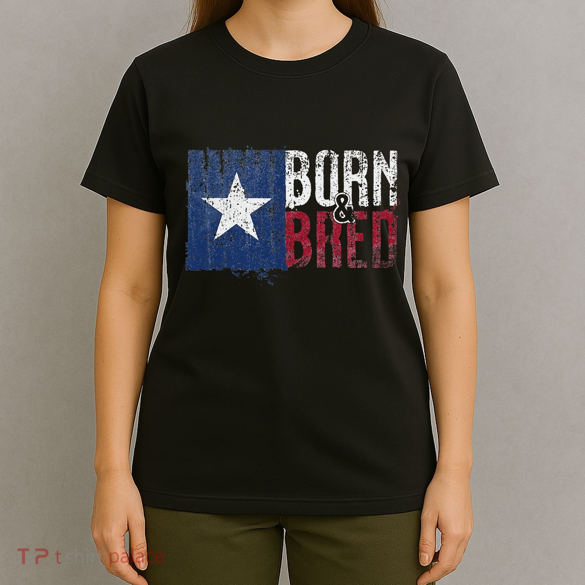 Texas State Flag Pride Born & Bred Native Home T-Shirt