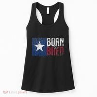 Texas State Flag Pride Born & Bred Native Home Women's Tank Top thumb 0