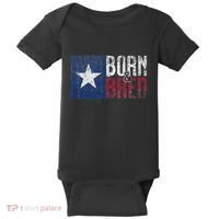 Texas State Flag Pride Born & Bred Native Home Baby Bodysuit thumb 0