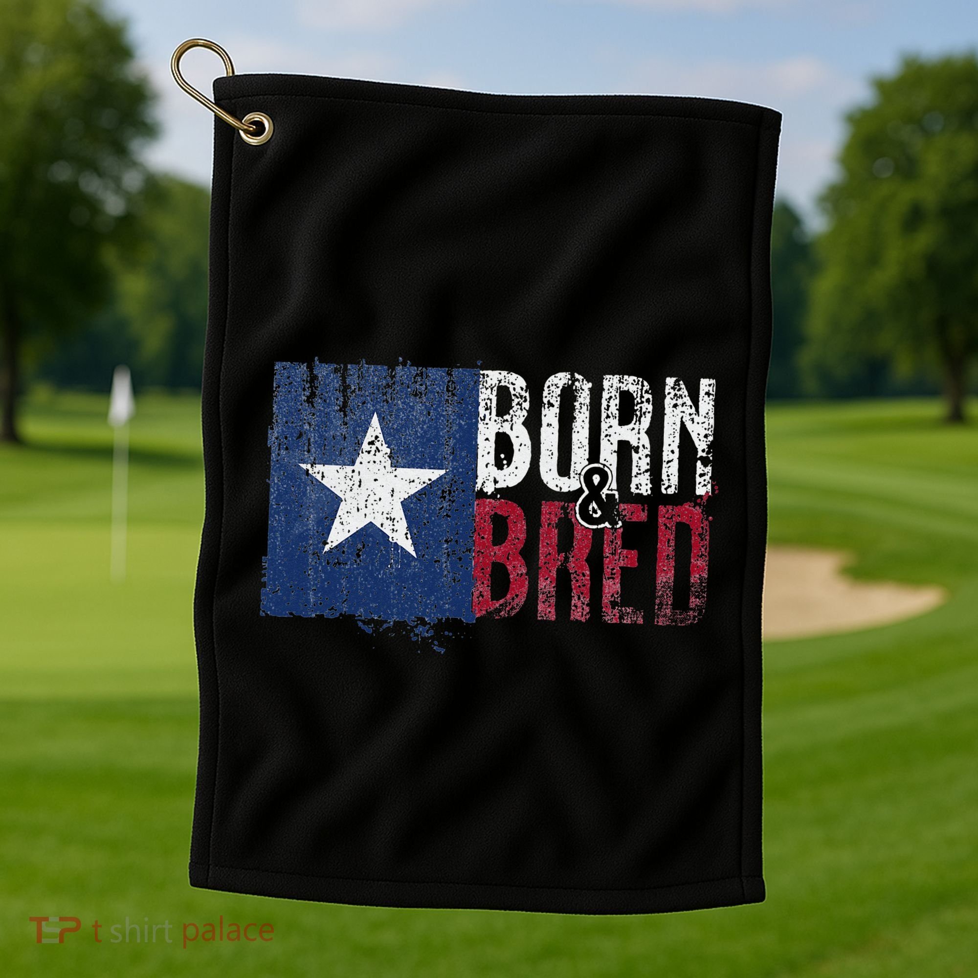 Texas State Flag Pride Born & Bred Native Home Golf Towel