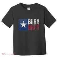 Texas State Flag Pride Born & Bred Native Home Toddler T-Shirt thumb 0