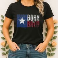 Texas State Flag Pride Born & Bred Native Home Women's T-Shirt thumb 2
