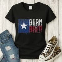 Texas State Flag Pride Born & Bred Native Home Women's T-Shirt thumb 3