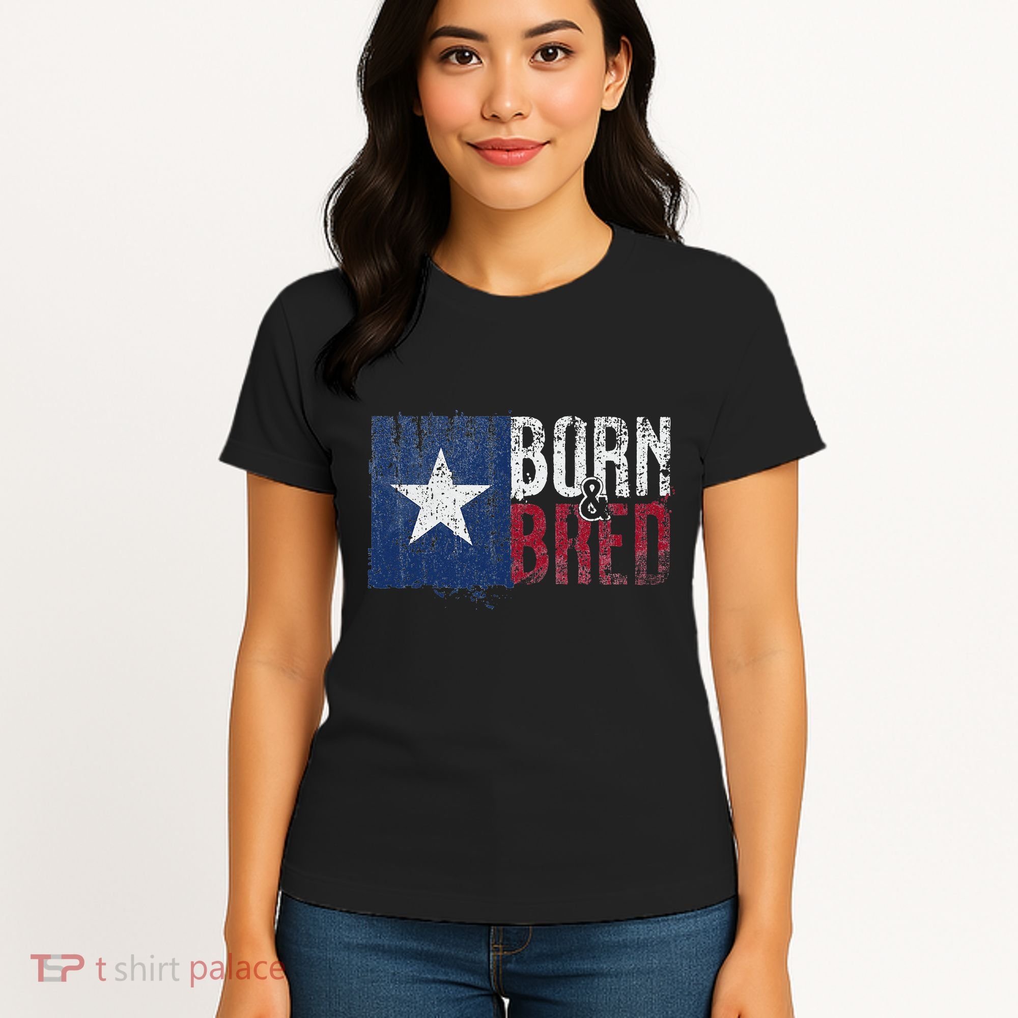 Texas State Flag Pride Born & Bred Native Home Women's T-Shirt
