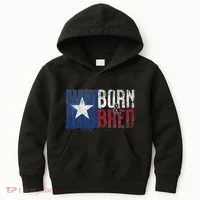 Texas State Flag Pride Born & Bred Native Home Kids Hoodie thumb 0