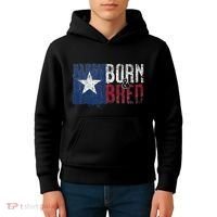 Texas State Flag Pride Born & Bred Native Home Kids Hoodie thumb 4