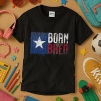 Texas State Flag Pride Born & Bred Native Home Kids T-Shirt thumb 3