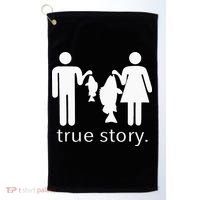 True Story Fishing Golf Towel thumb 0