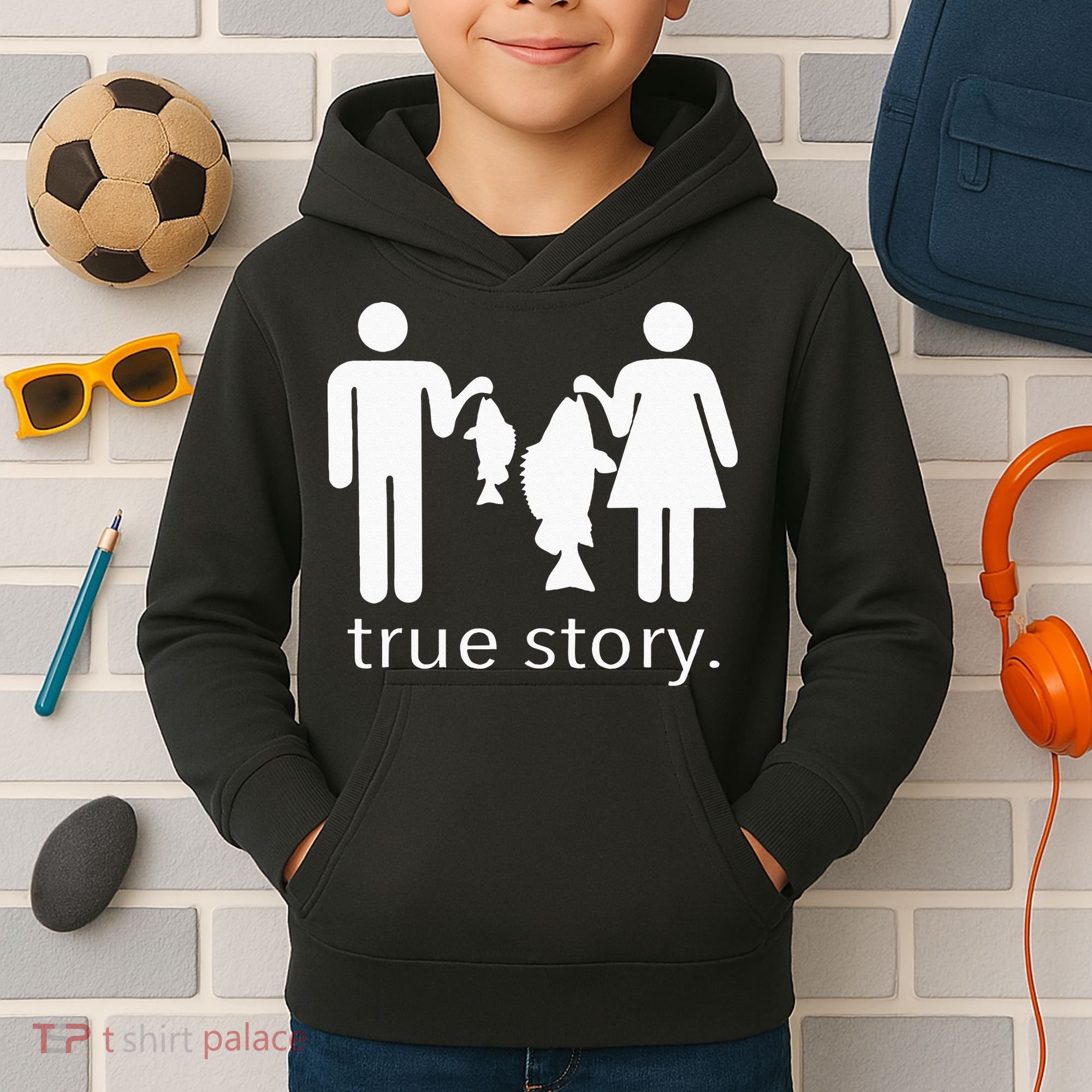 True Story Fishing Kids Hoodie