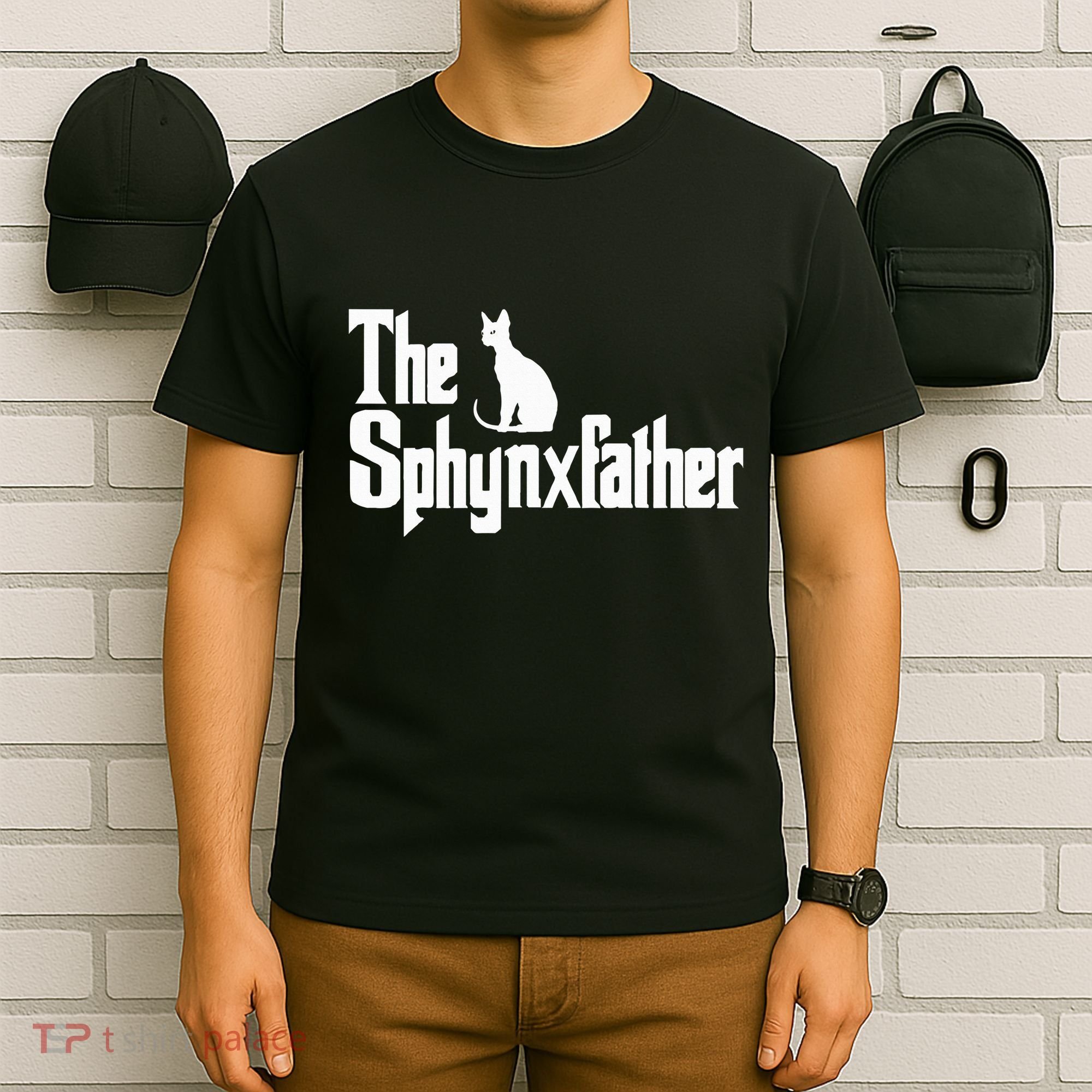 The Sphynxfather Funny Cat Dad Sphynx Lover Gifts T-Shirt