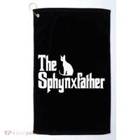 The Sphynxfather Funny Cat Dad Sphynx Lover Gifts Golf Towel thumb 0