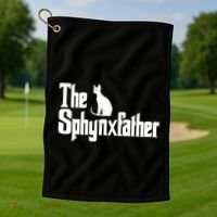 The Sphynxfather Funny Cat Dad Sphynx Lover Gifts Golf Towel thumb 1