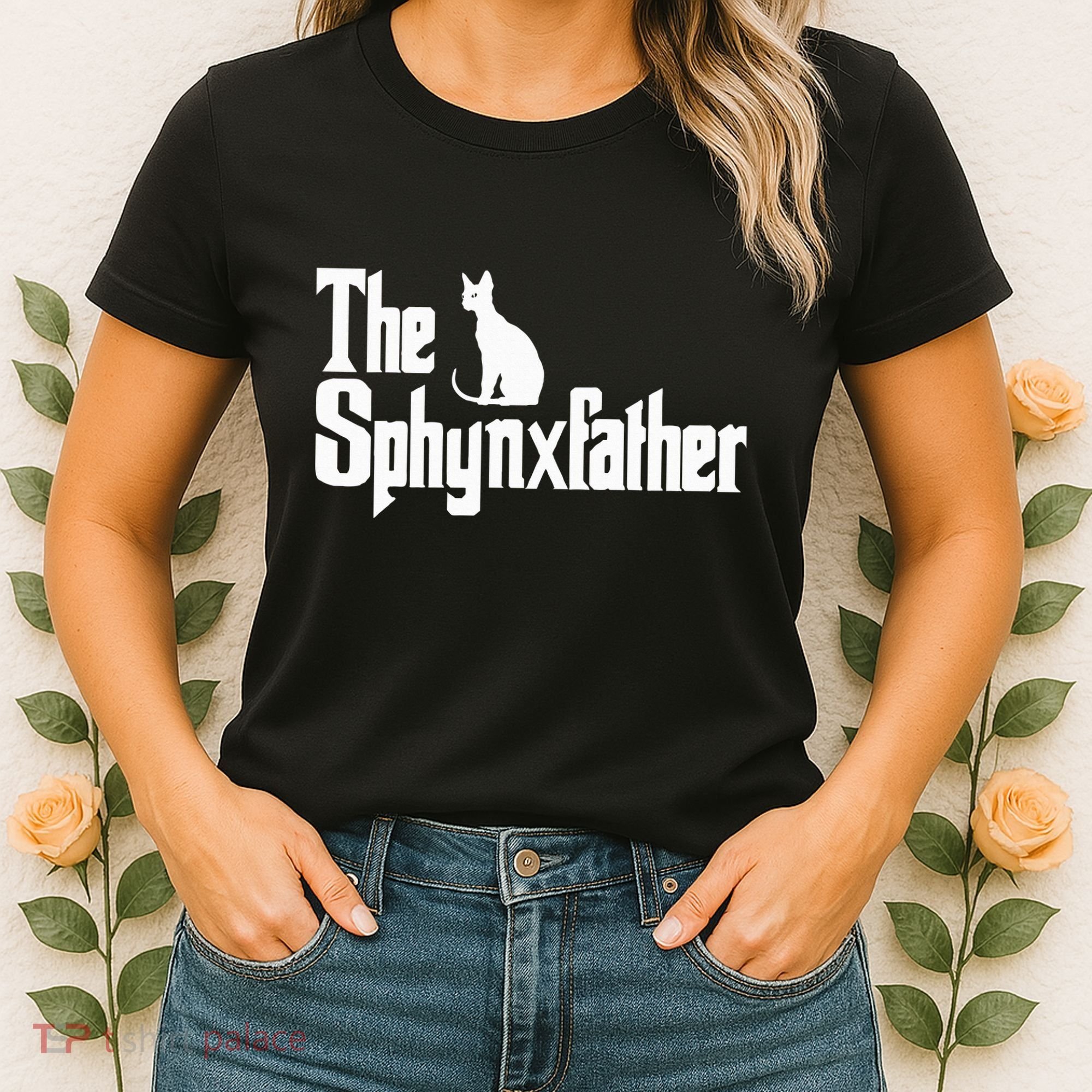 The Sphynxfather Funny Cat Dad Sphynx Lover Gifts Women's T-Shirt