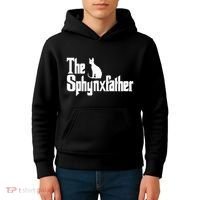 The Sphynxfather Funny Cat Dad Sphynx Lover Gifts Kids Hoodie thumb 4