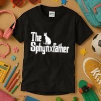 The Sphynxfather Funny Cat Dad Sphynx Lover Gifts Kids T-Shirt thumb 3