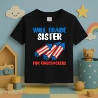 Trade Sister For Firecrackers Funny 4th Of July Toddler T-Shirt thumb 3