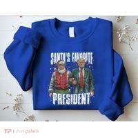 Trump SantaS Favorite President Gift Sweatshirt thumb 2