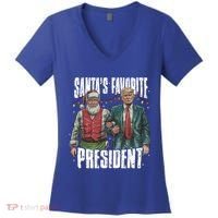 Trump SantaS Favorite President Gift Women's V-Neck T-Shirt thumb 0
