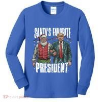 Trump SantaS Favorite President Gift Kids Long Sleeve Shirt thumb 0