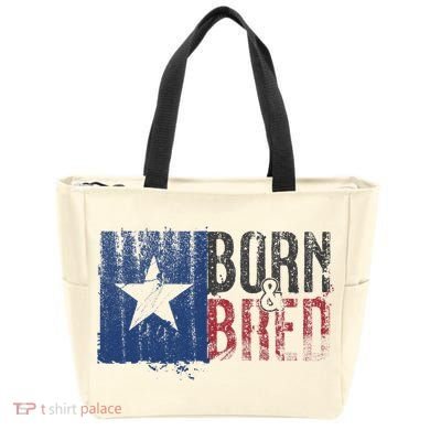 Texas State Flag Pride Born & Bred Native Home Tote Bag
