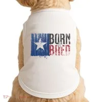 Texas State Flag Pride Born & Bred Native Home Doggie Tank thumb 0