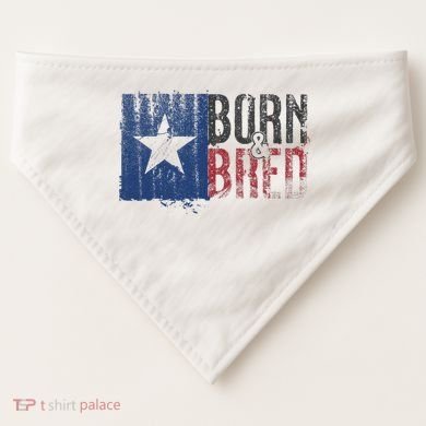 Texas State Flag Pride Born & Bred Native Home USA-Made Doggie Bandana