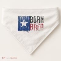 Texas State Flag Pride Born & Bred Native Home USA-Made Doggie Bandana thumb 0