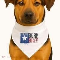 Texas State Flag Pride Born & Bred Native Home USA-Made Doggie Bandana thumb 1