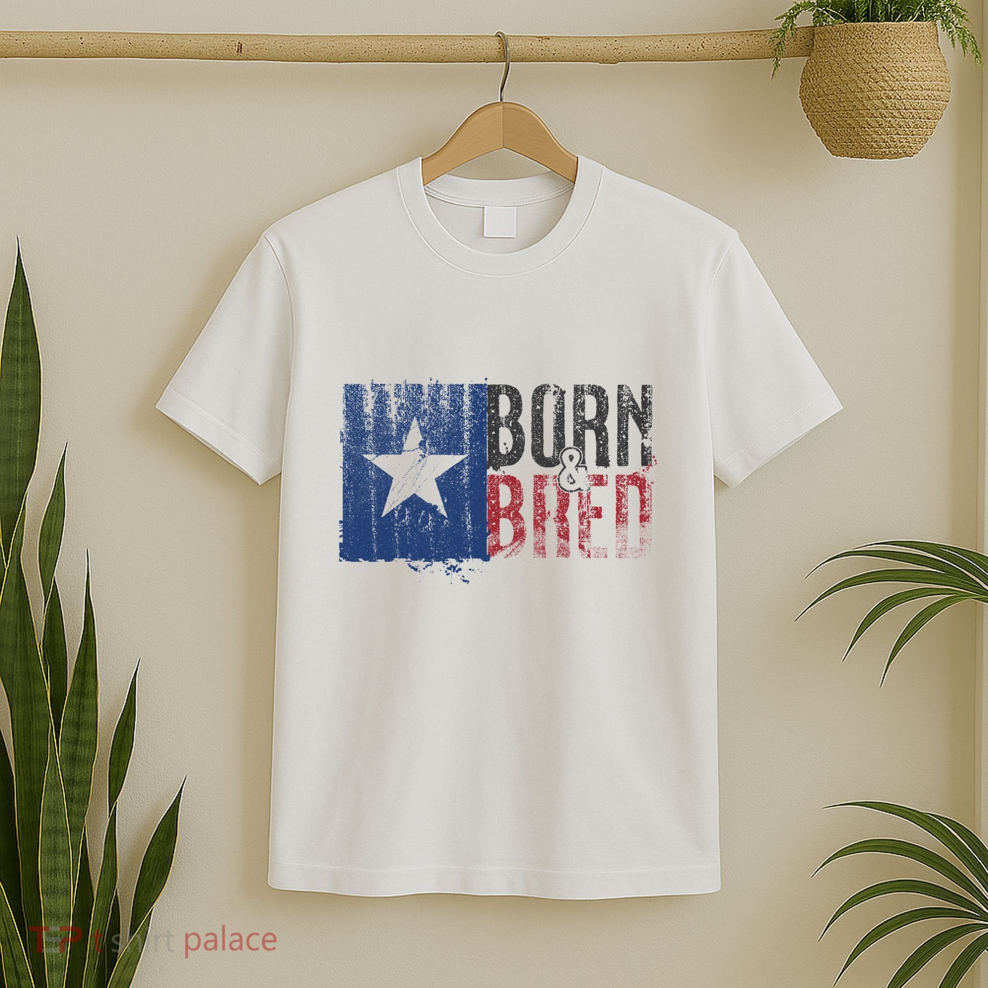 Texas State Flag Pride Born & Bred Native Home T-Shirt