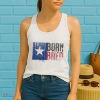 Texas State Flag Pride Born & Bred Native Home Women's Tank Top thumb 2
