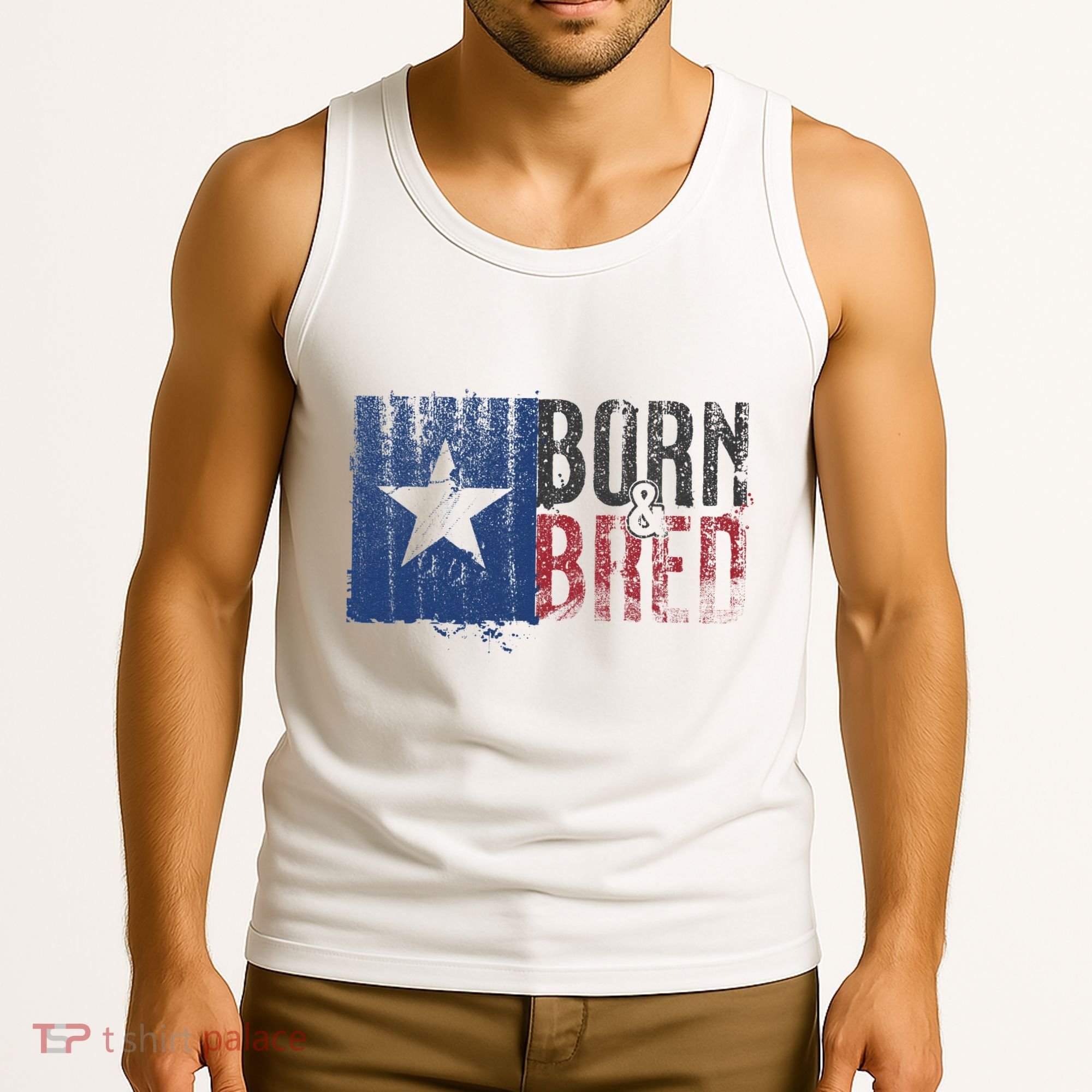 Texas State Flag Pride Born & Bred Native Home Tank Top